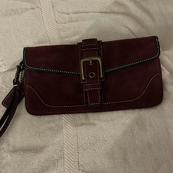 Coach Handbags - EUC Coach Suede Wristlet